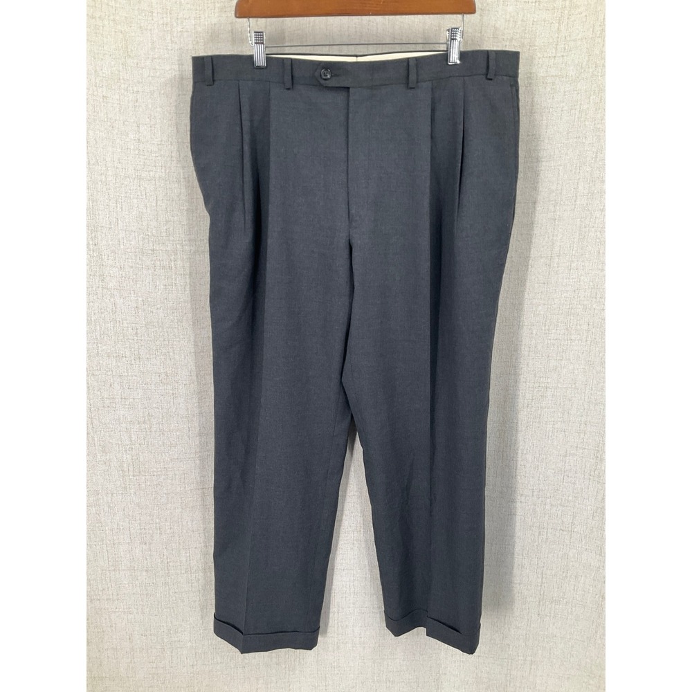 Lauren Ralph Lauren Dress Pants Mens 40x28 Wool Gray Pleated Cuffed Classic